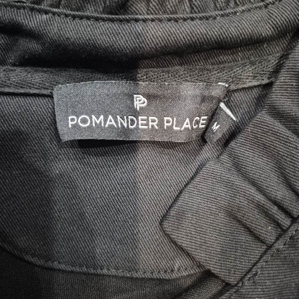 Tuckernuck Pomadere Place Midi Dress Size Medium Elegant Black Ruffle Collar - Picture 6 of 7